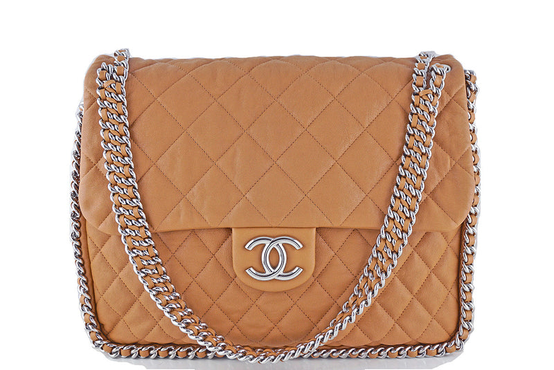 Pristine Chanel 19 Caramel Beige SmallMedium Flap Bag  Boutique Patina