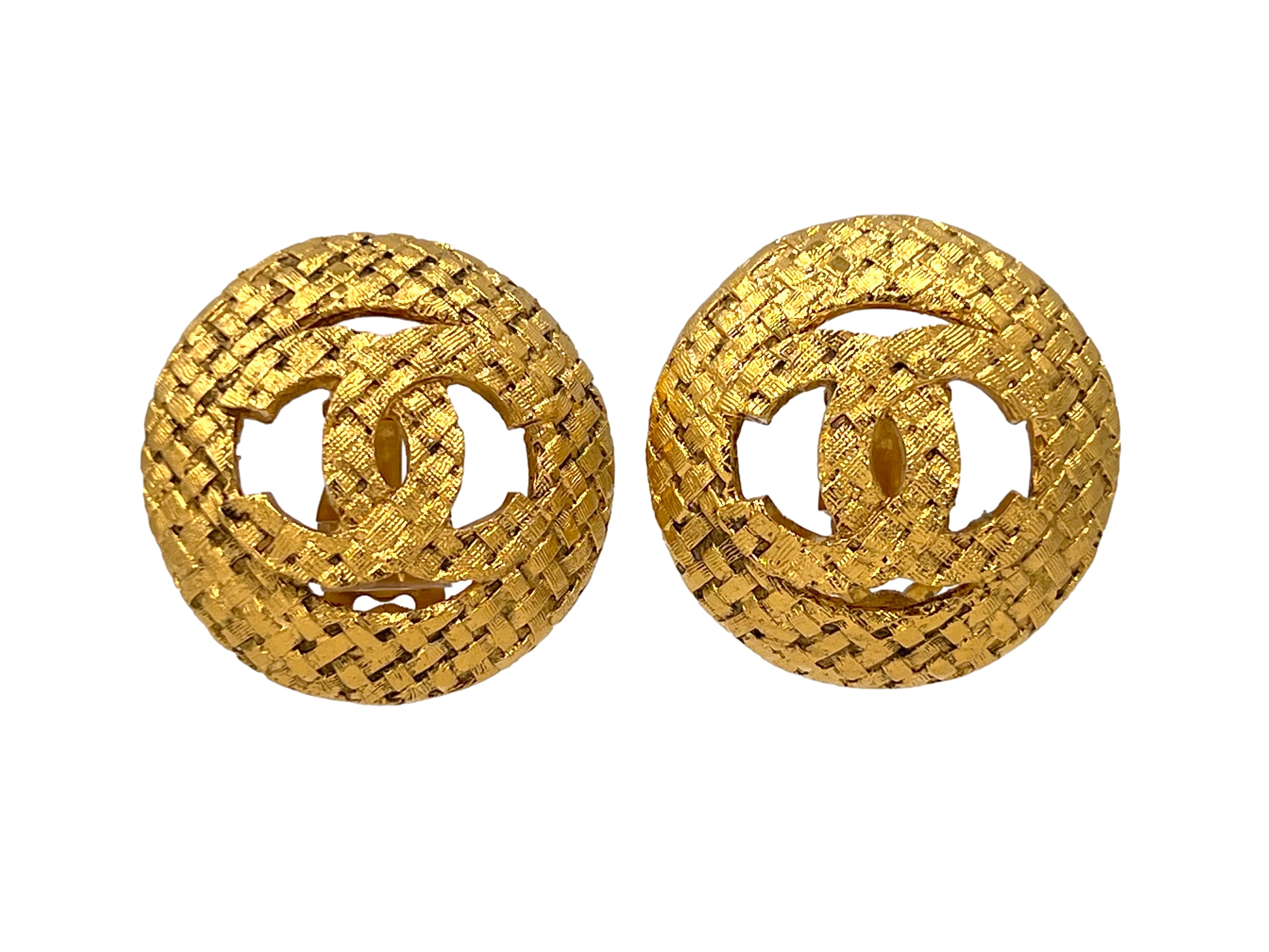 Chanel Vintage Collection 29 Woven Gold Logo Stud Earrings – Boutique  Patina