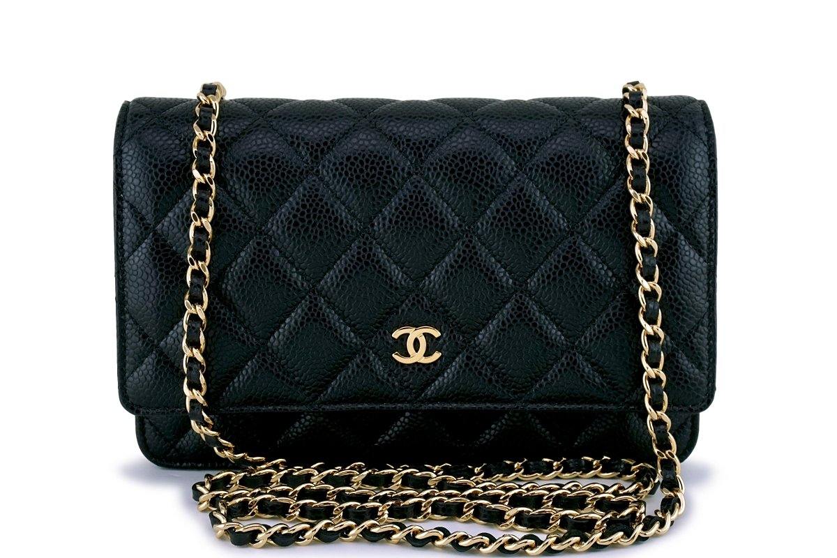 NIB Chanel Black Caviar Classic Wallet on Chain WOC Flap Bag – Boutique  Patina