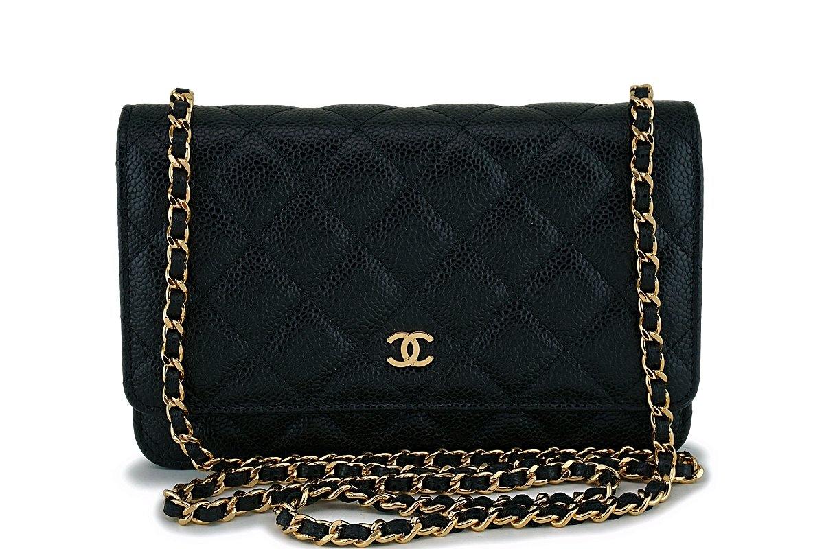 NIB Chanel Black Caviar Classic Wallet on Chain WOC Flap Bag GHW – Boutique  Patina