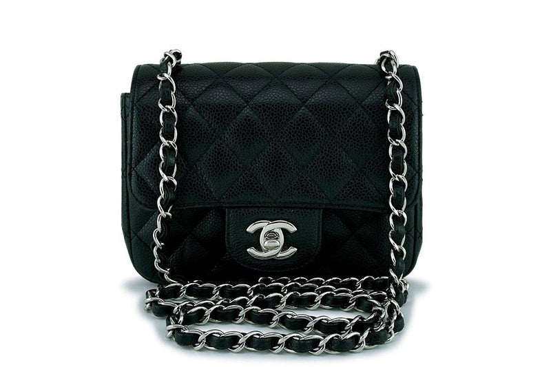 chanel classic flap bag mini black caviar