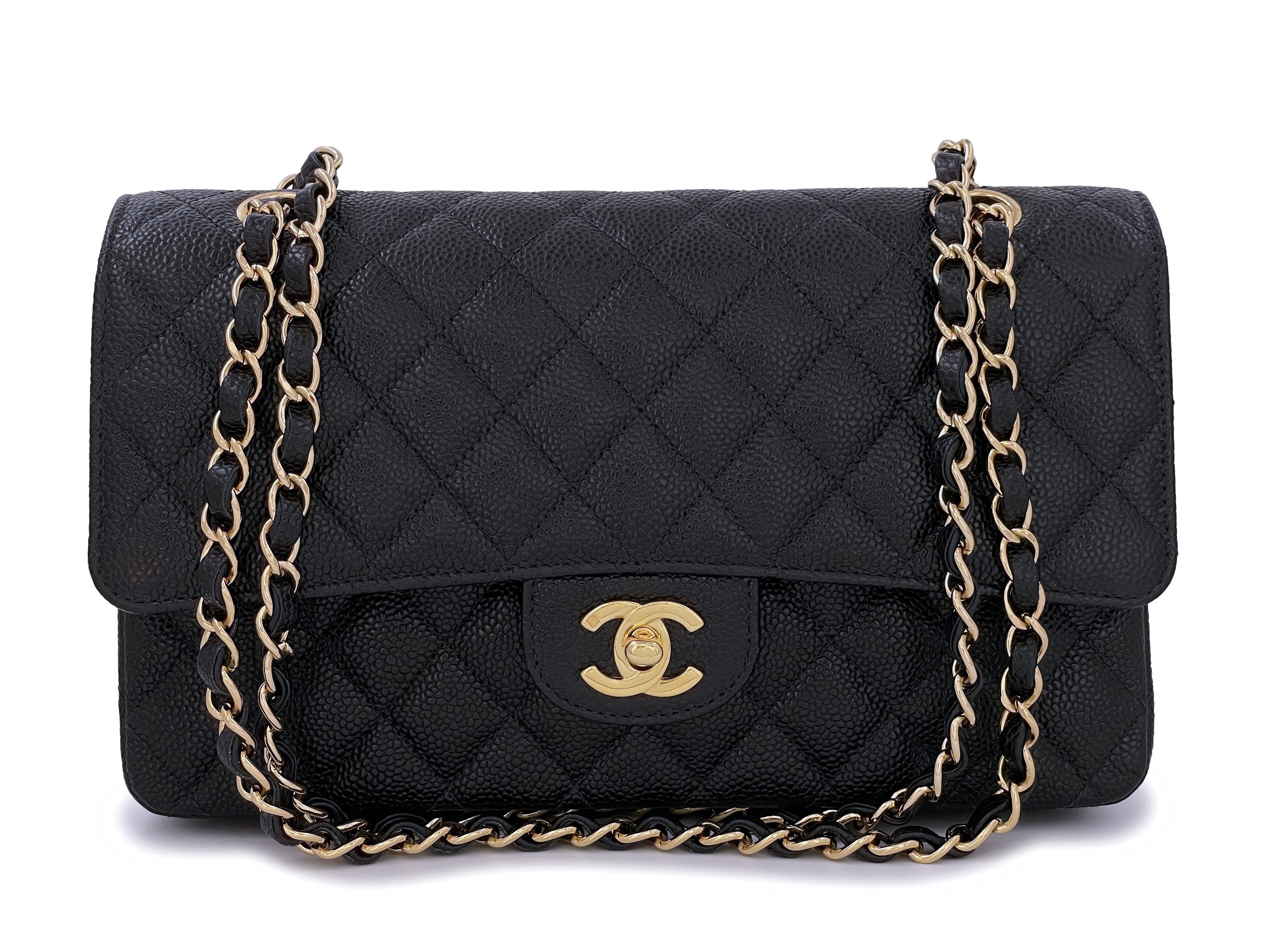 Chanel 2003 Vintage Black Caviar Medium Classic Double Flap Bag