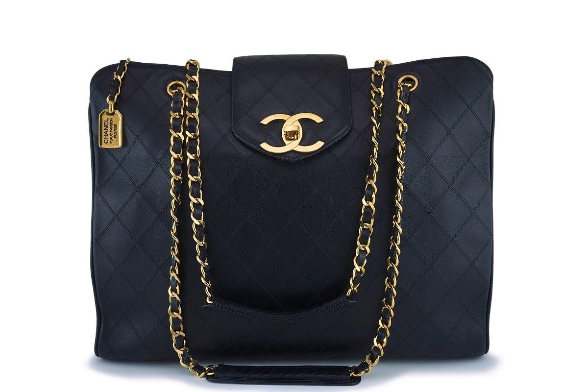 Rare Chanel Vintage Black Giant XL Supermodel Tote Bag 24k GHW – Boutique  Patina