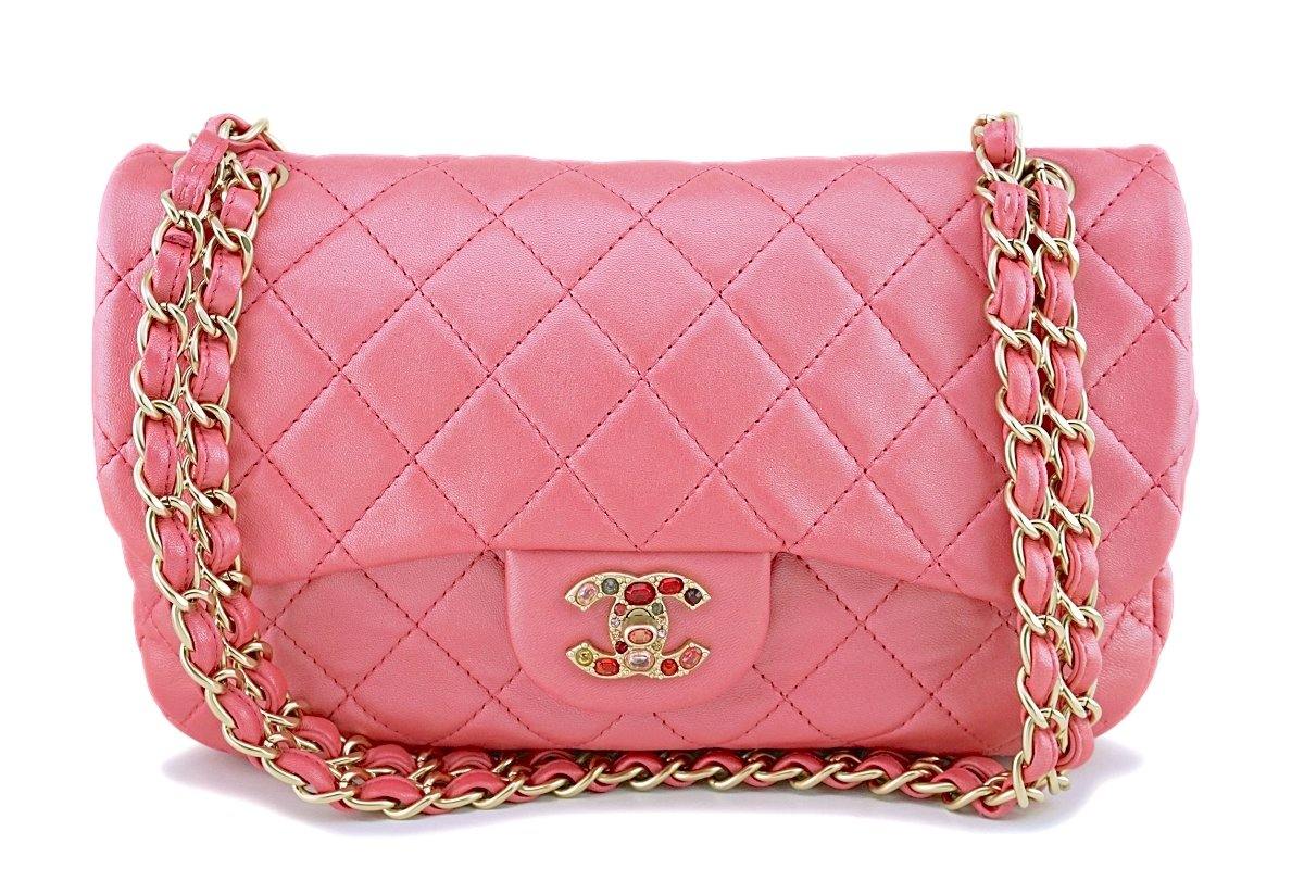 Chanel Pearl CC Crystal Flap Bag Quilted Iridescent Fabric Sma