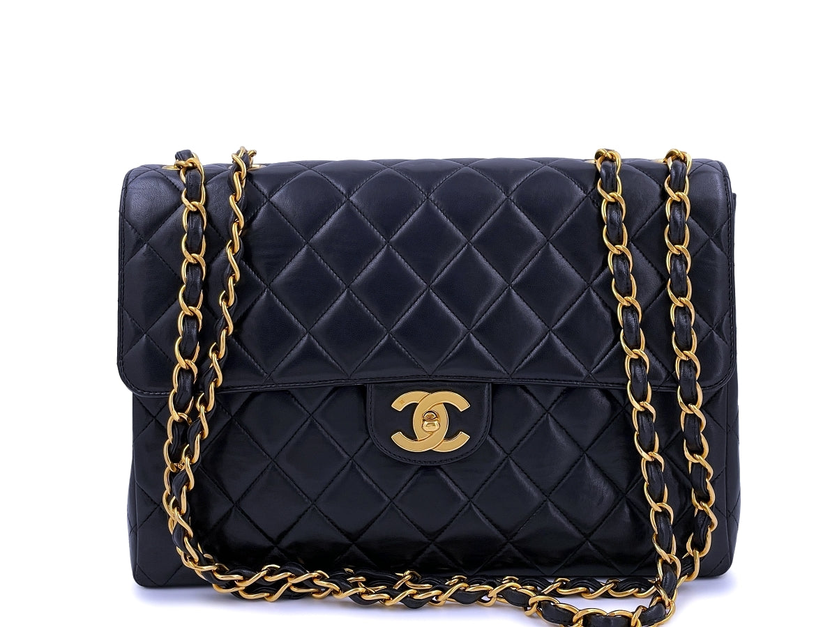 Chanel Lambskin Quilted Jumbo Classic Double Flap Bag – CocoVintageBags