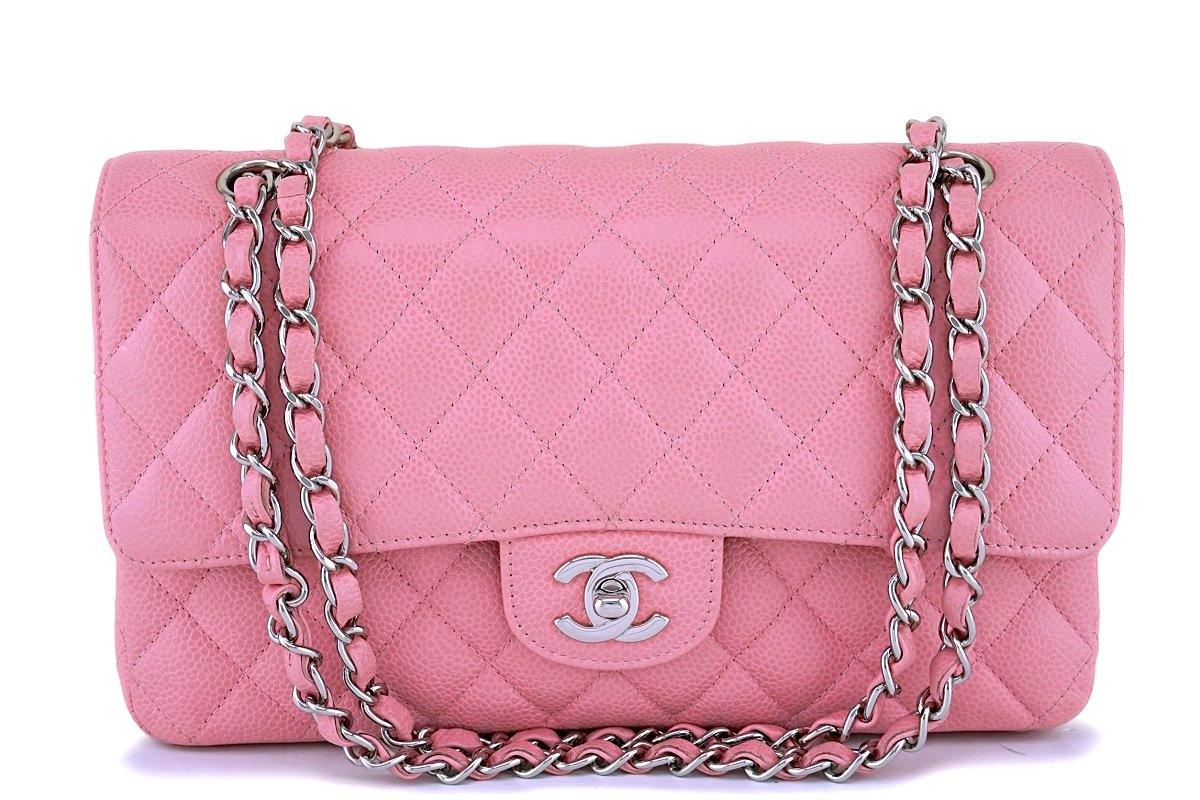 Chanel Pink Caviar Medium Classic Double Flap Bag SHW