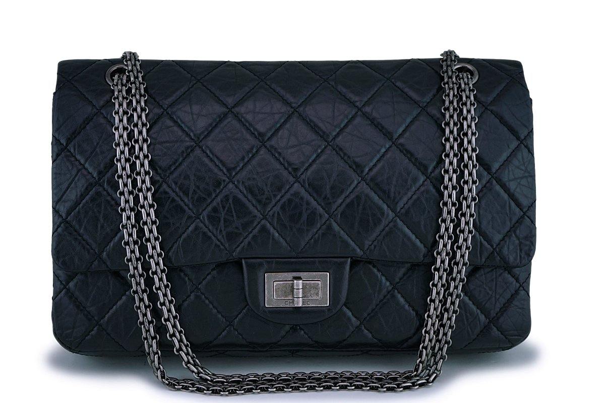 Chanel Black Aged Calfskin Reissue Classic Large Jumbo 227 2.55 Flap B –  Boutique Patina