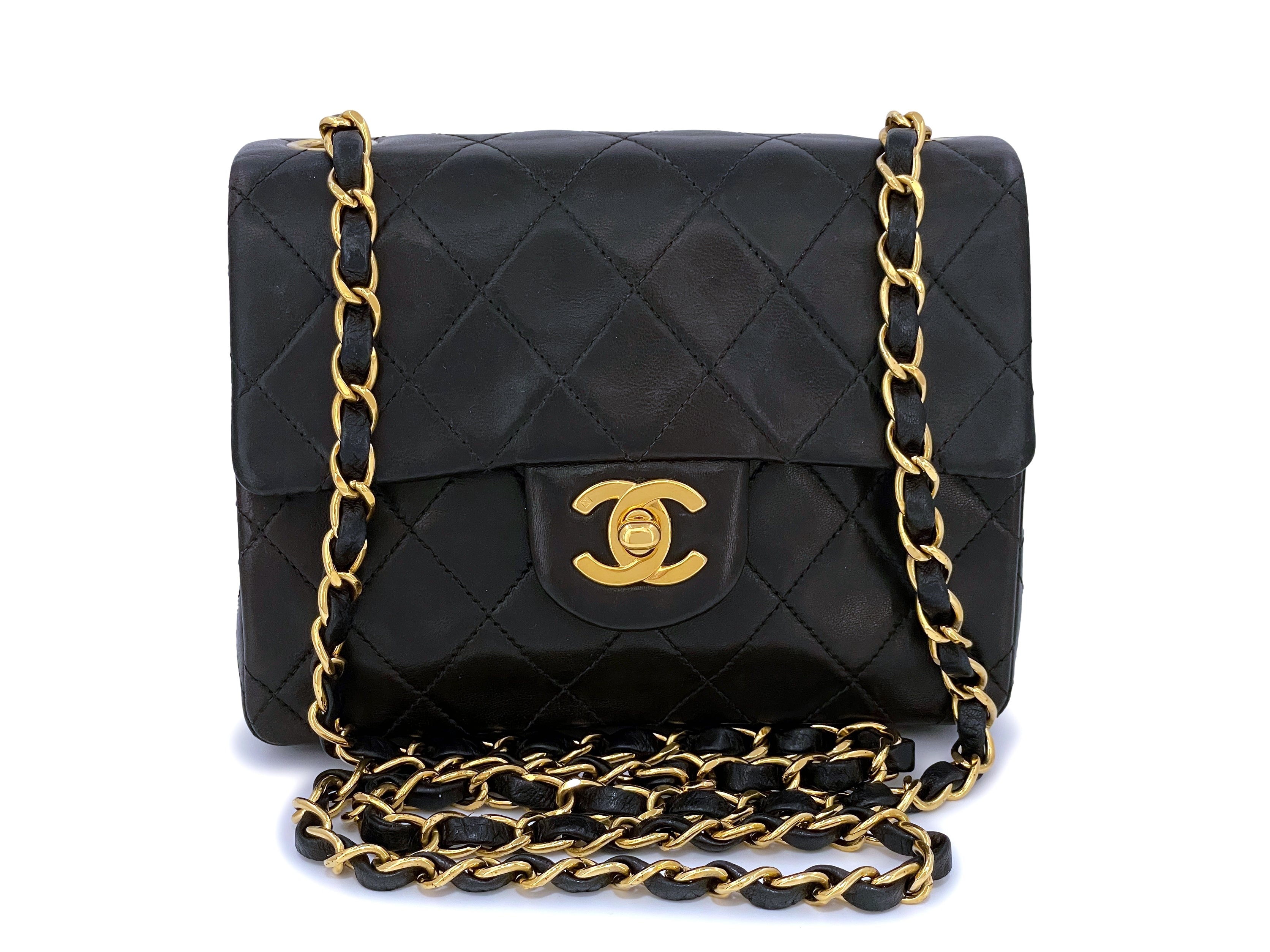 Chanel Vintage 80s Black Round Half Moon Mini Flap Bag 24k GHW Lambski –  Boutique Patina