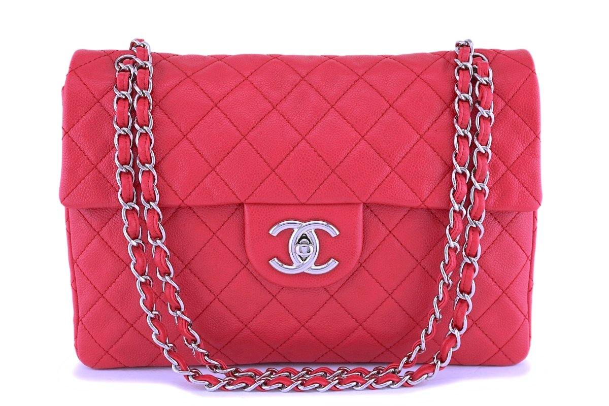 Rare Chanel Fuchsia Pink Soft Caviar Maxi Classic Flap Bag SHW ...