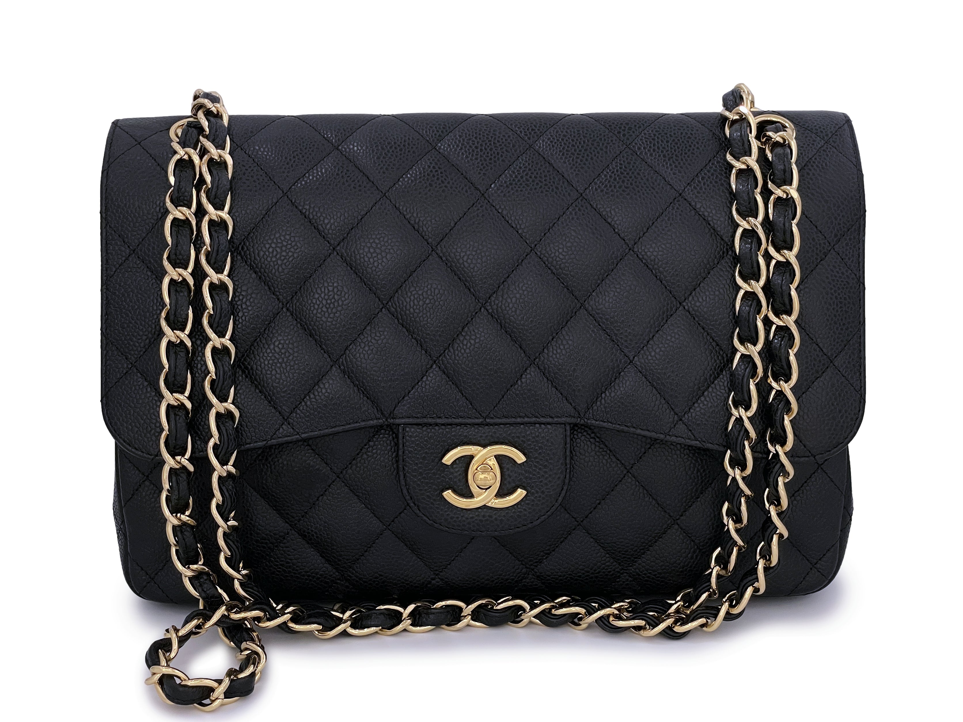 Chanel Black Caviar Jumbo Classic Double Flap Bag GHW – Boutique Patina