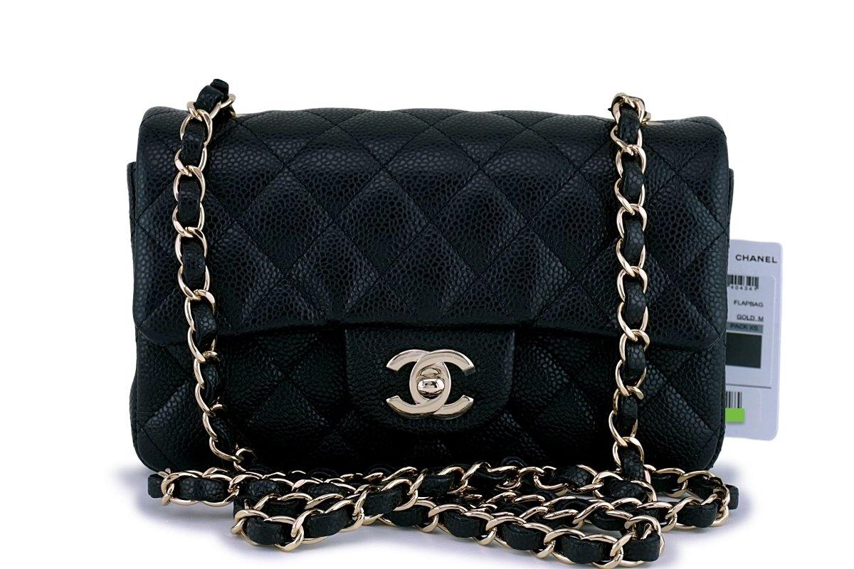 NWT 18S Chanel Black Caviar Classic Rectangular Mini Flap Bag GHW –  Boutique Patina