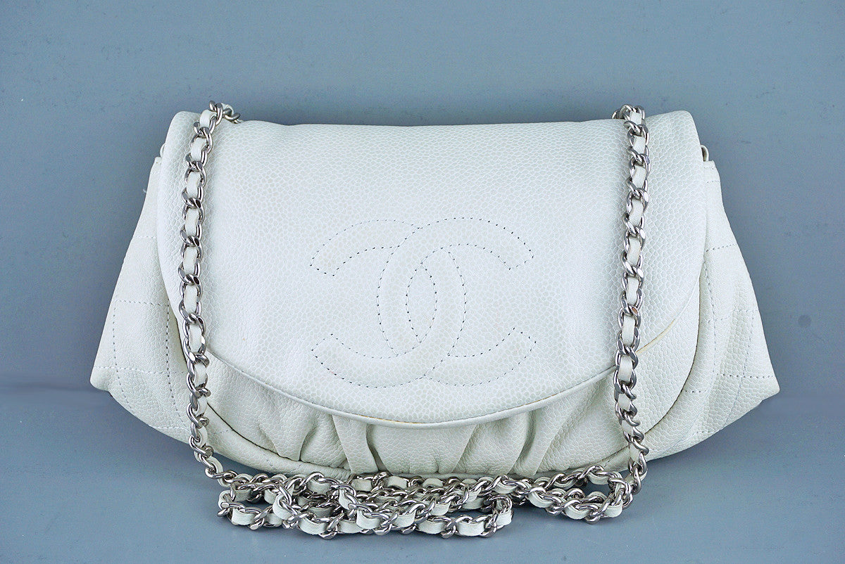 Chanel Wallet On Chain White - 8 For Sale on 1stDibs