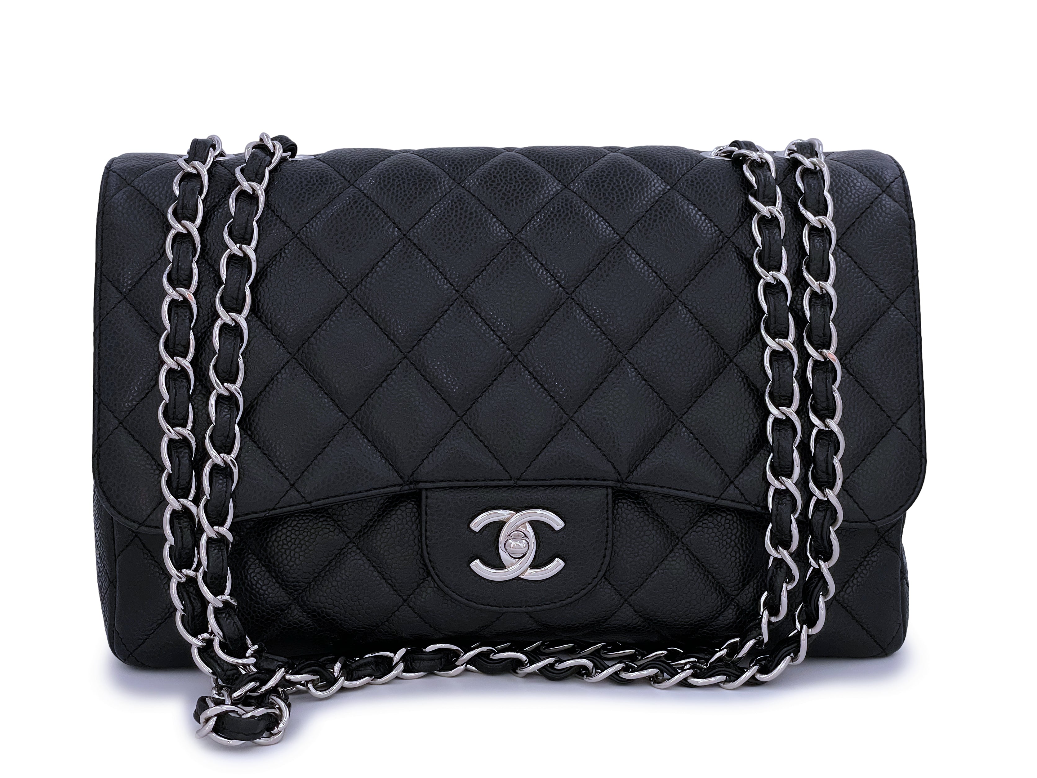 Chanel Jumbo Black Caviar SHW