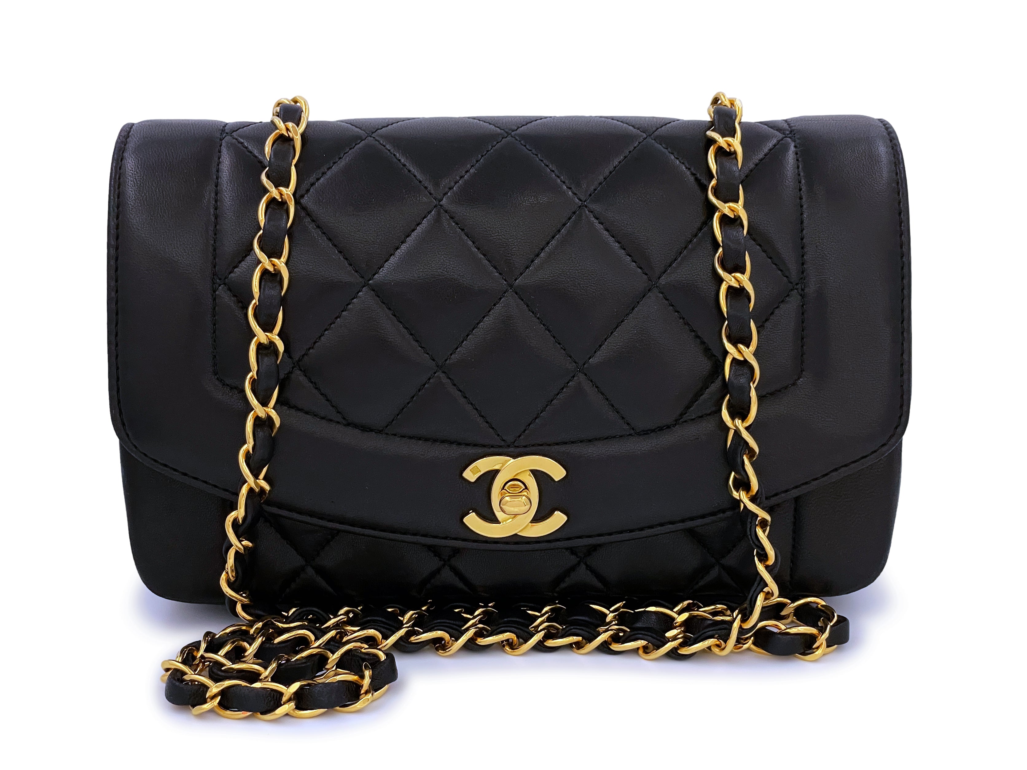 Chanel 1994 Vintage Small Diana Bag Black 24k GHW – Boutique Patina