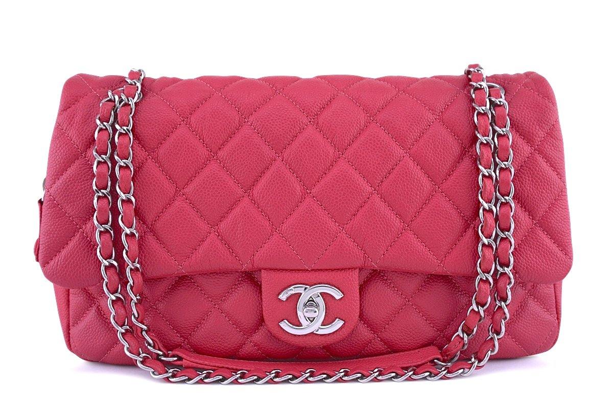 Chanel Pink Quilted Caviar Easy Flap Jumbo Q6B0200FP4000