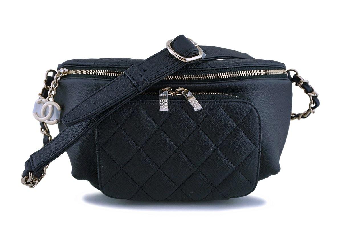 CHANEL Caviar Quilted Business Affinity Waist Belt Bag Black