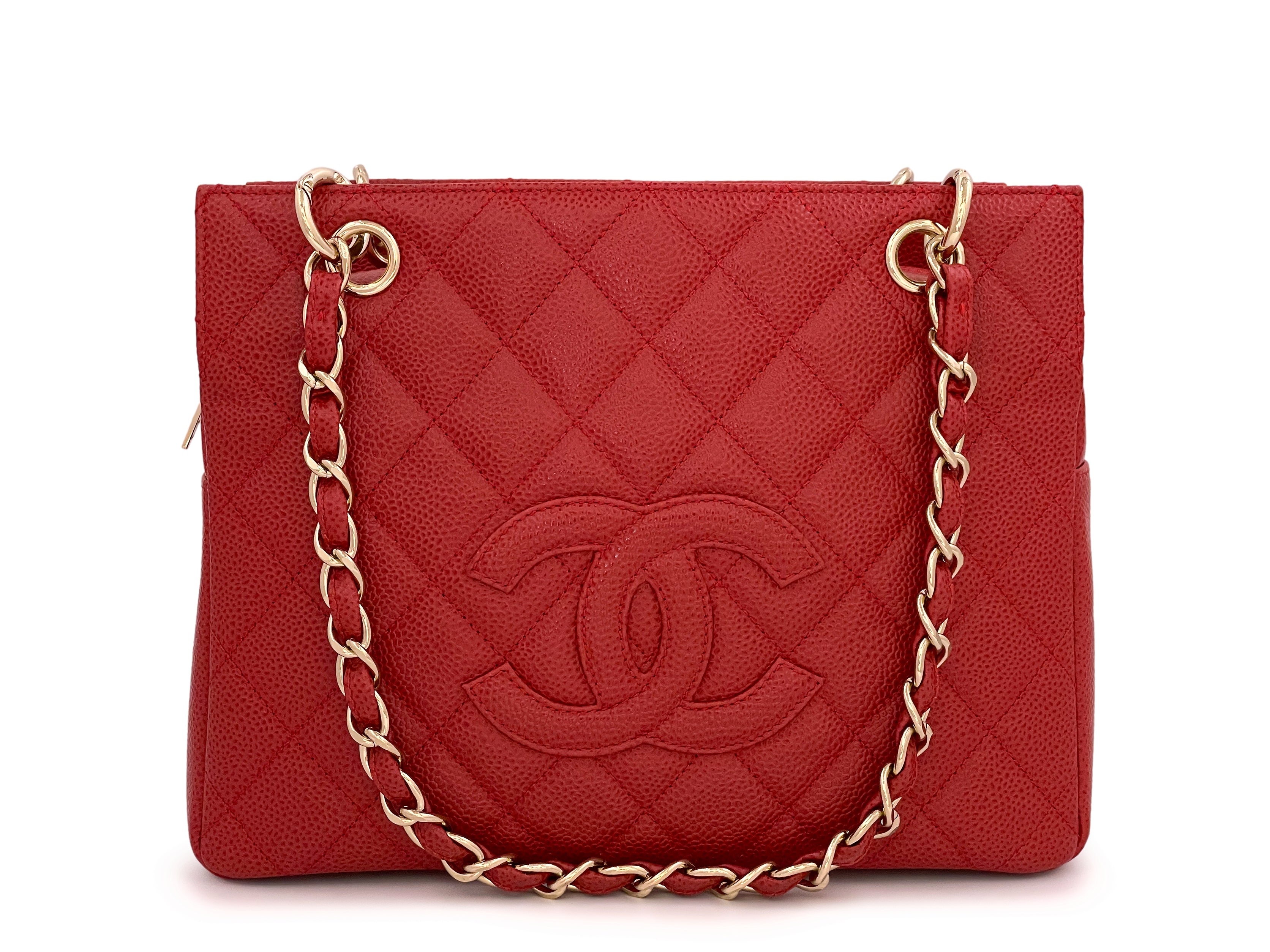 Chanel GST Tote Large Size Matrasse Red Silver Hardware Ladies Tote Bag  CHANEL Used – 銀蔵オンライン