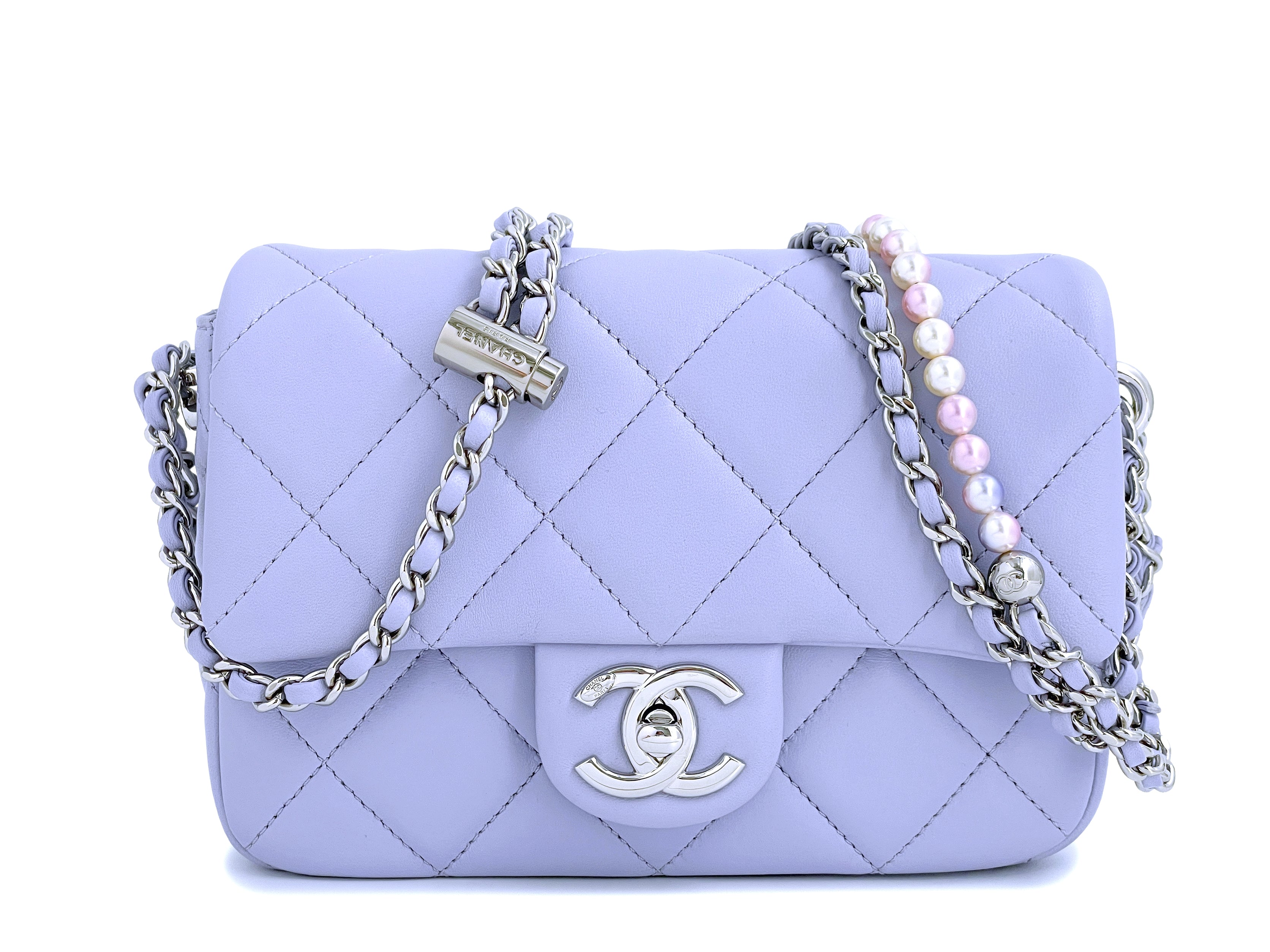 Túi Chanel Pearls Charms Mini Flap Bag AS2979 màu đen siêu cấp
