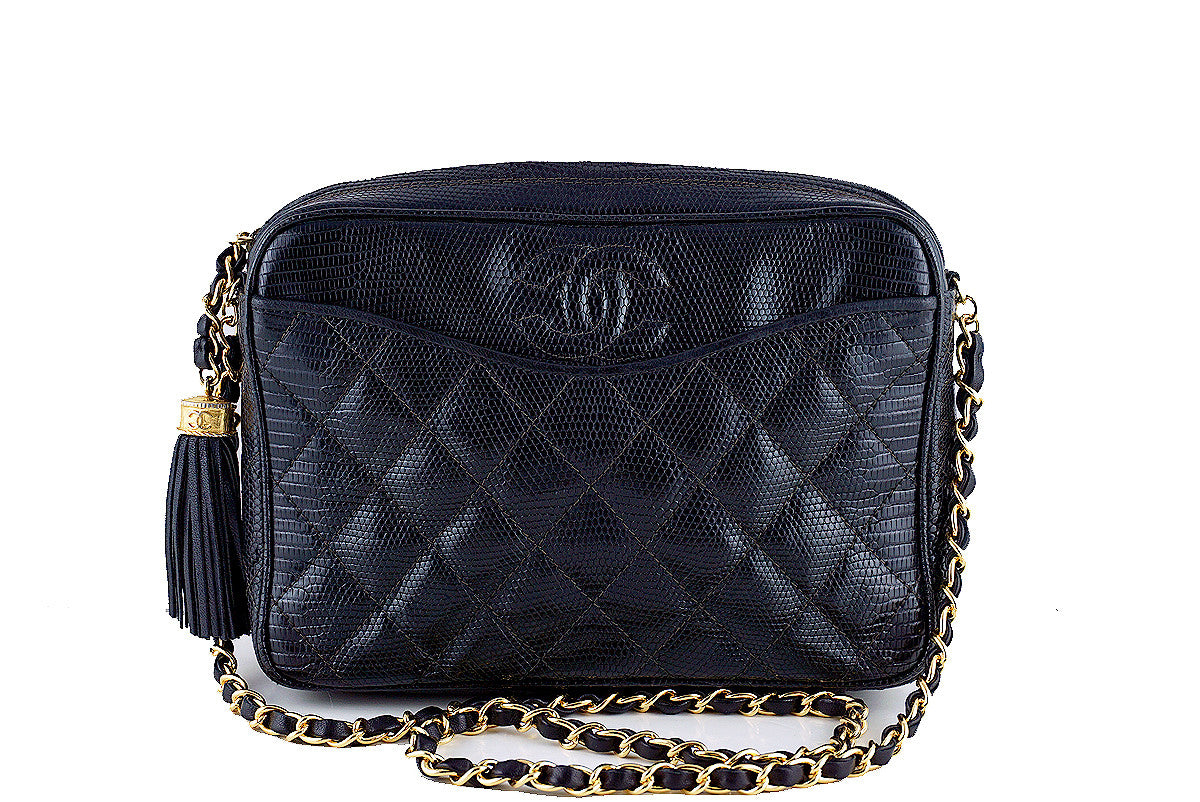 Chanel Black Lizard Classic Quilted Camera Case Bag – Boutique Patina
