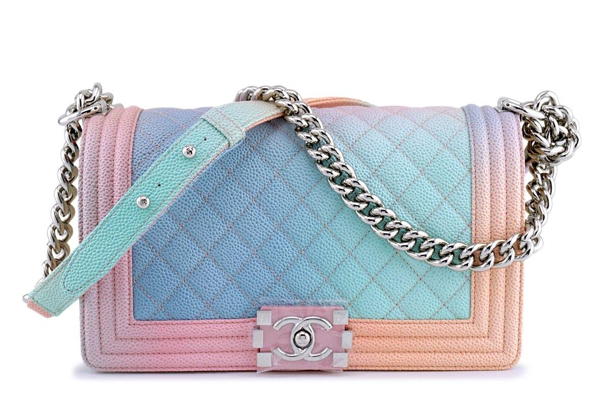 Chanel Spring 2021 Pink Small Rainbow Classic Flap Bag