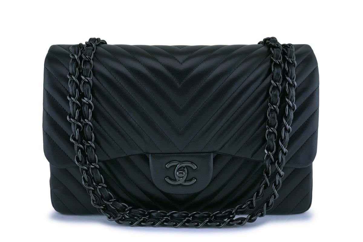 Buy Chanel So Black Classic Double Flap Bag Chevron Lambskin 2194501