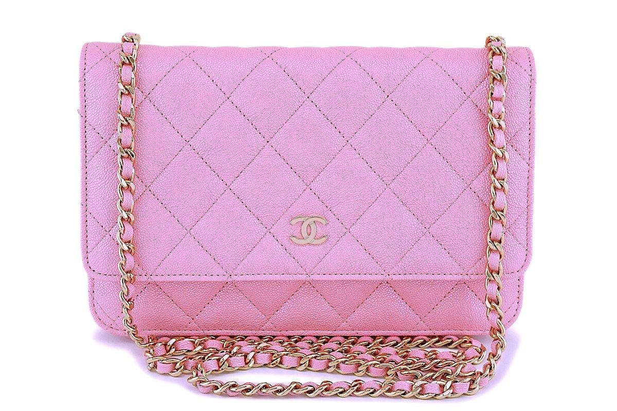 Chanel Classic Quilted Wallet on Chain Pink Caviar