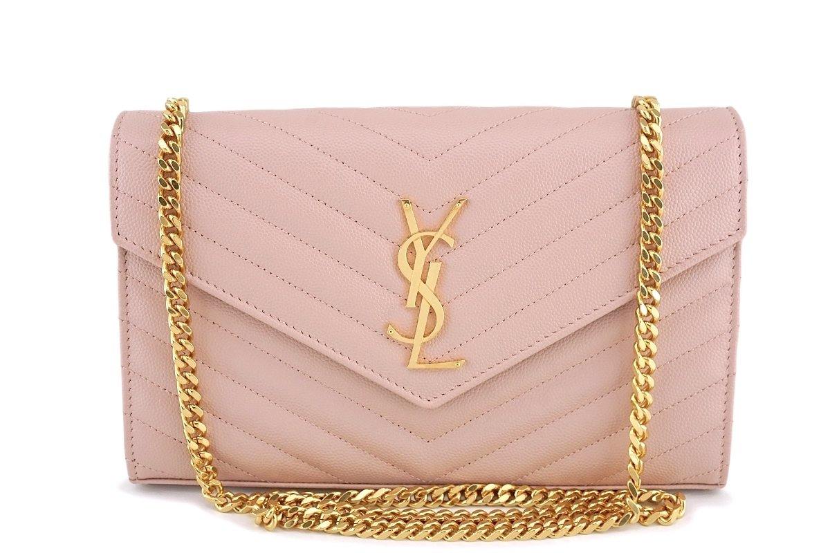 YSL Large WOC Pale Pink in gold hardware, Luxury, Bags & Wallets