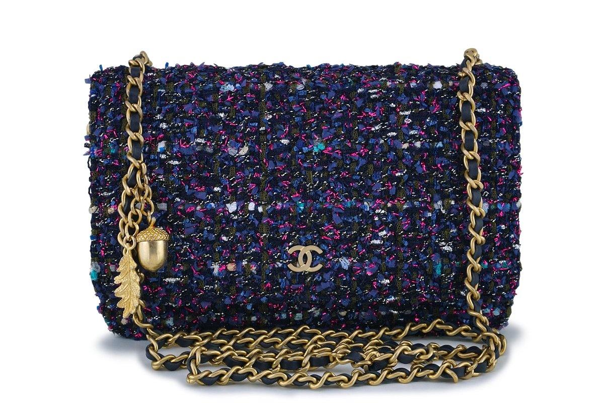 NIB 18K Chanel Purple Tweed Wallet on Chain w/Charms WOC Mini Flap Bag –  Boutique Patina