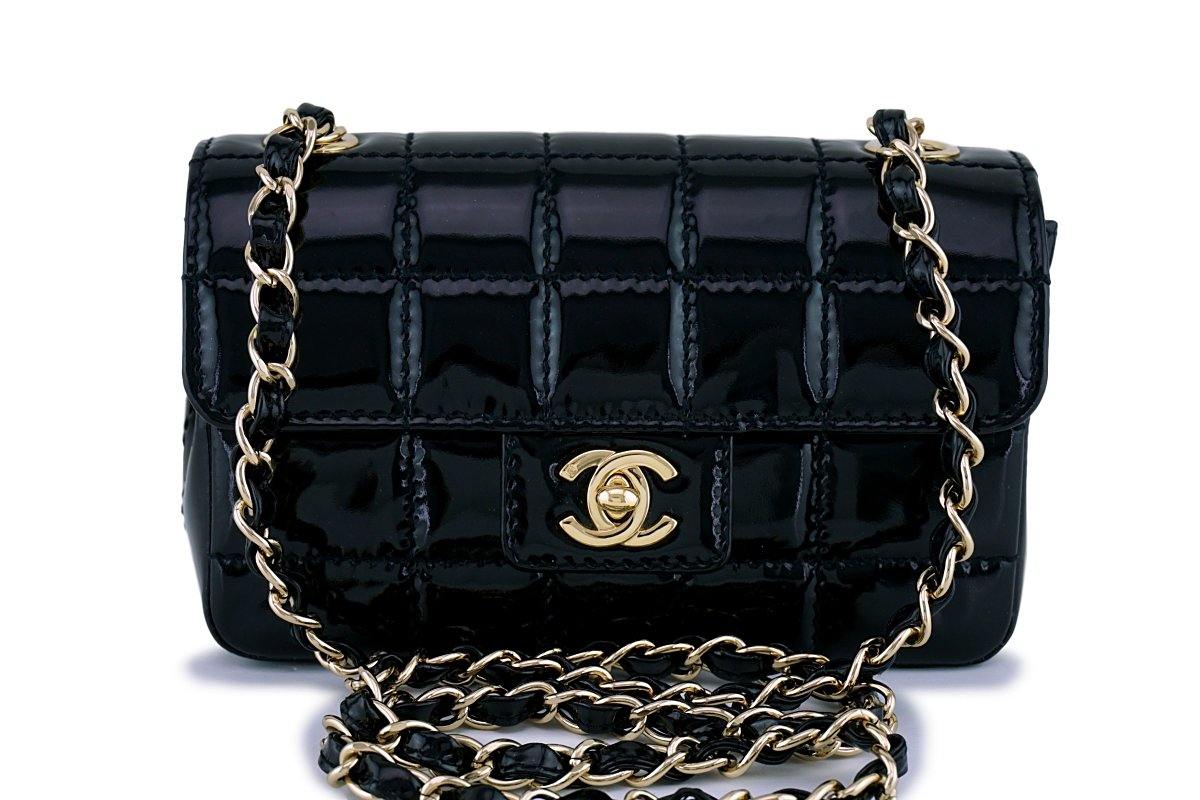 CHANEL, Bags, Chanel Vintage Patent Square Quilt Flap Bag