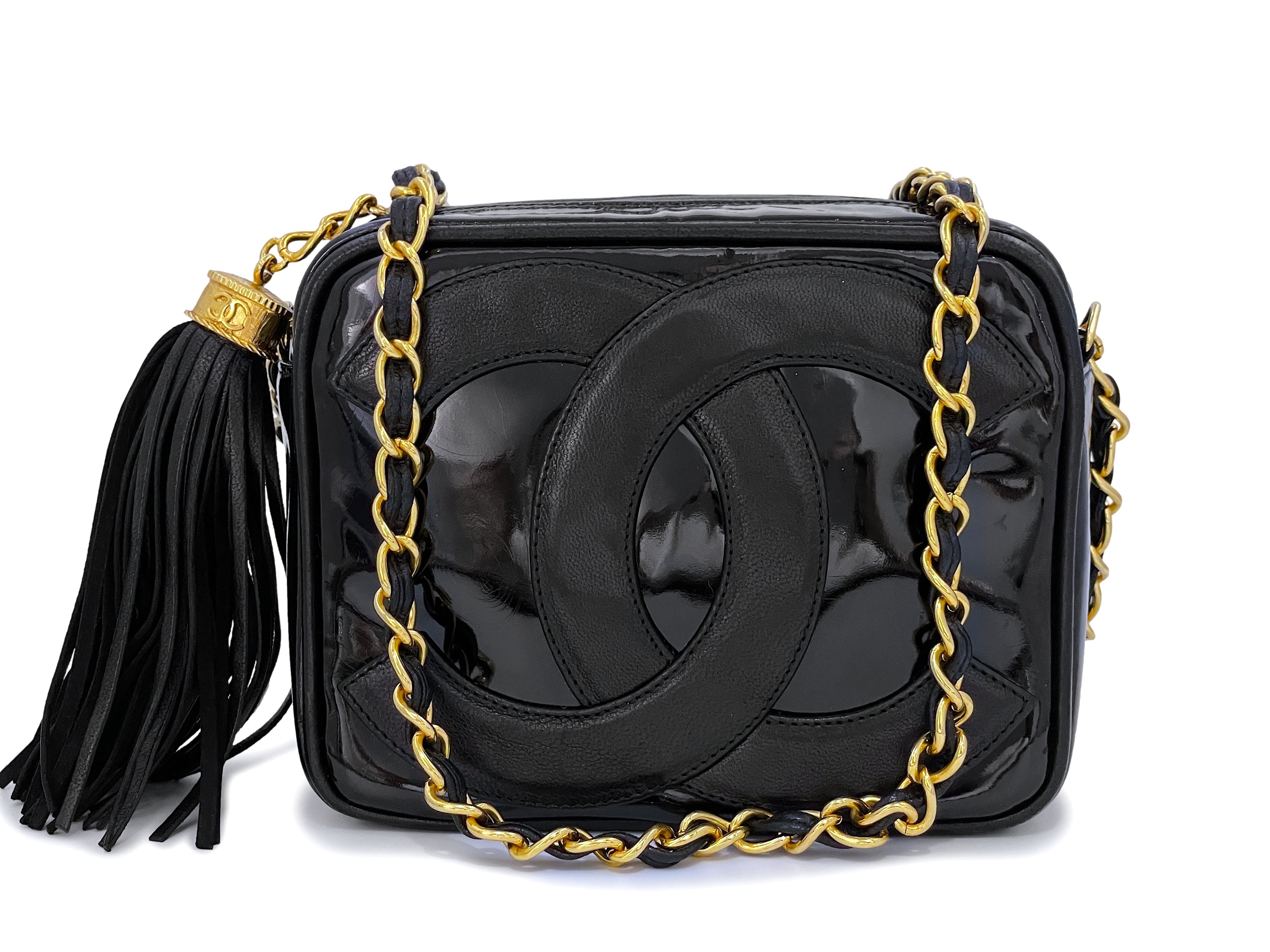 Pristine 1988 Chanel Vintage Black Mini Camera Case Giant CC Bag 24k G –  Boutique Patina