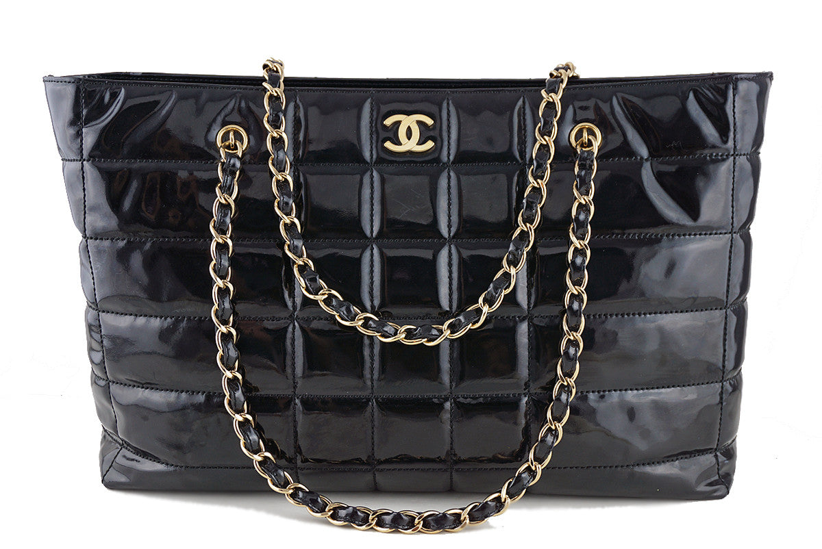 Chanel Chocolate Bar Mini Chain Tote in Quilted Jersey, Black