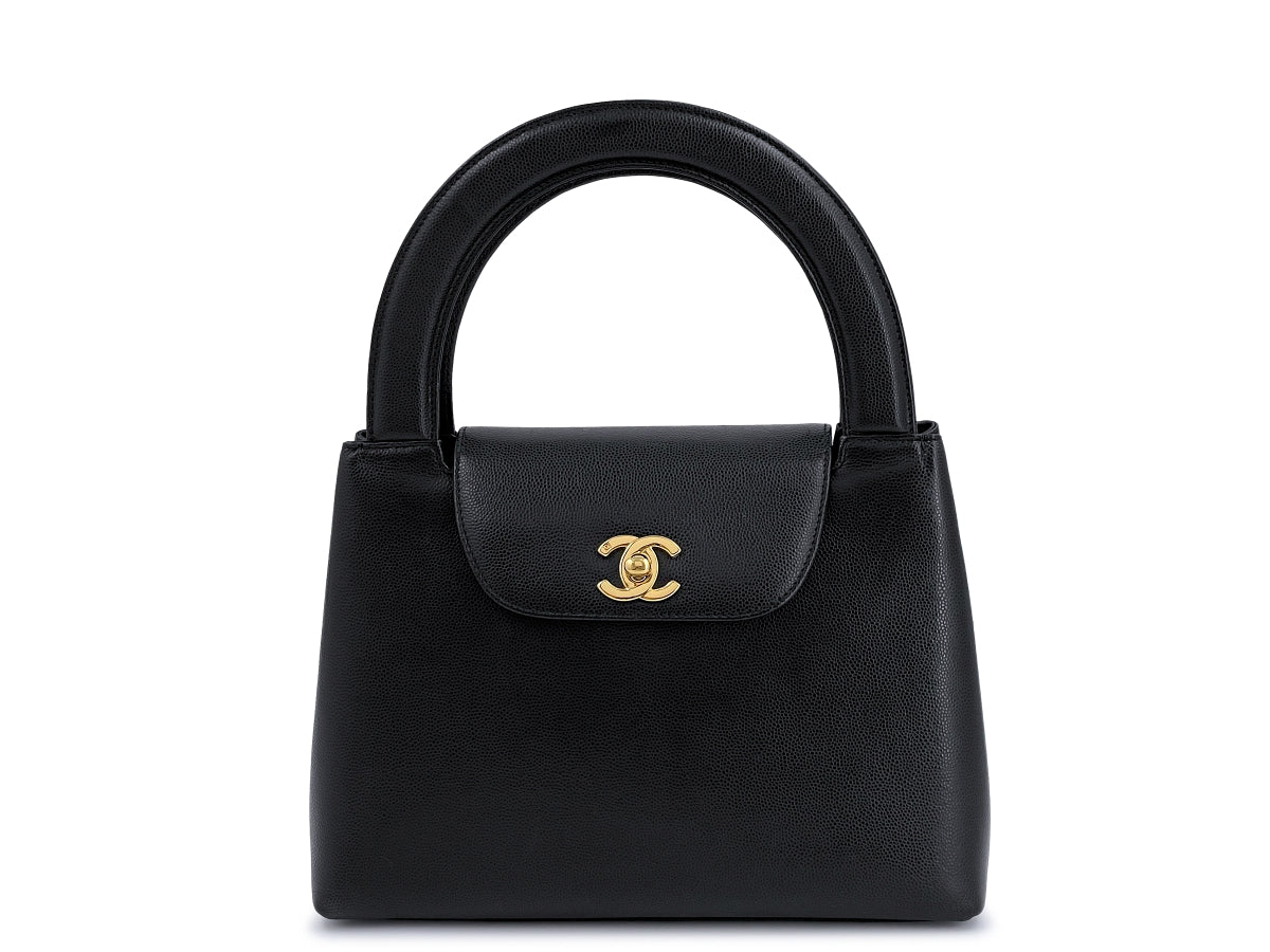 CHANEL 90s Black Caviar Quilted Leather Tote — Garment