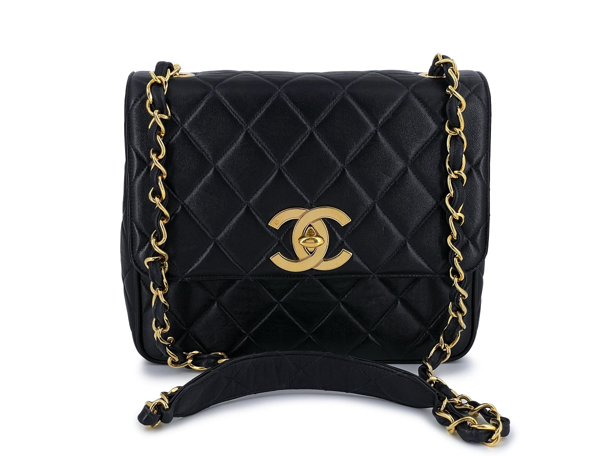 Chanel Classic Flap Timeless Black Green & White Tweed Cross Body Bag –  House of Carver
