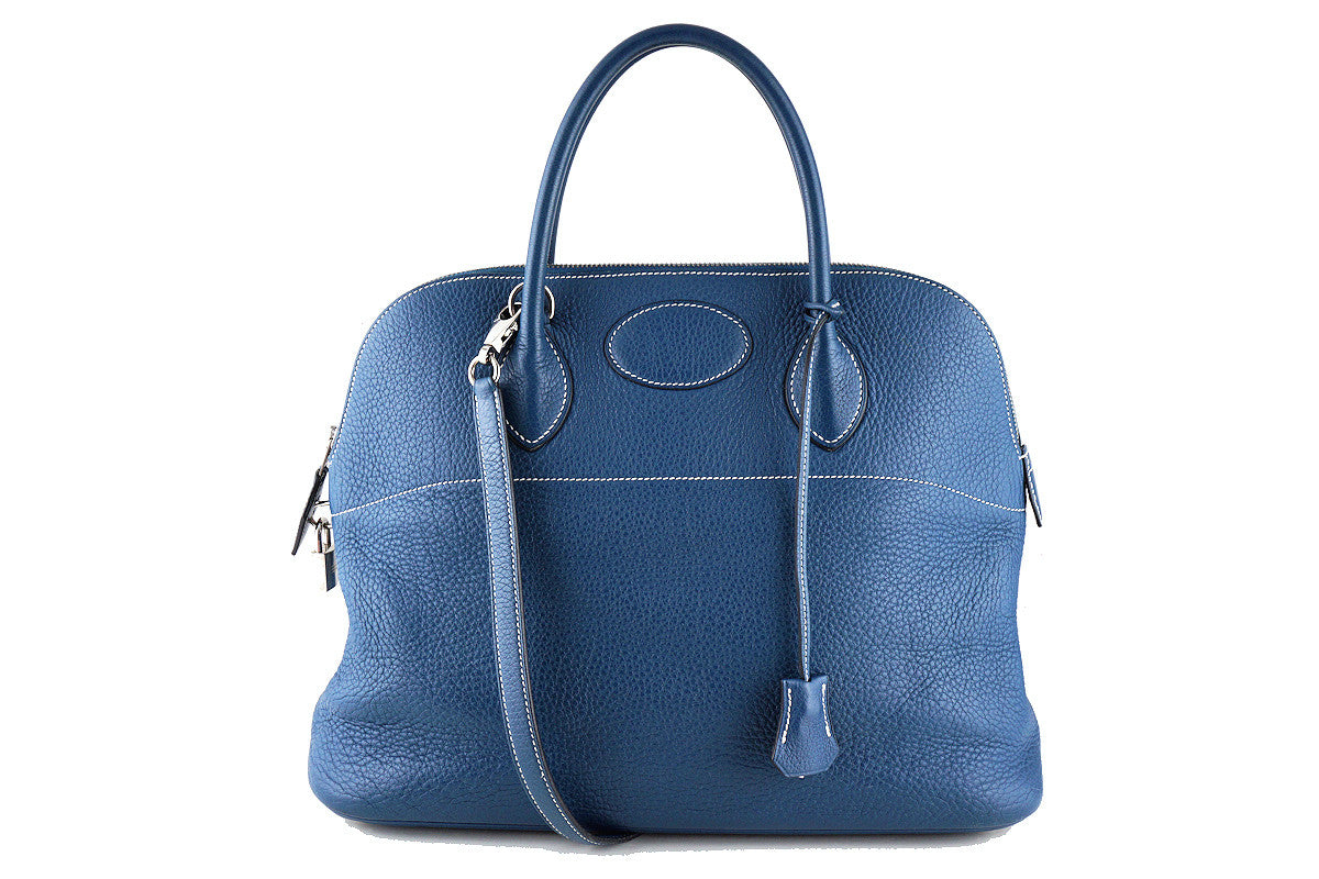 Hermes Blue Thalassa Clemence 35/37cm Mou Bolide Shoulder Tote Bag ...