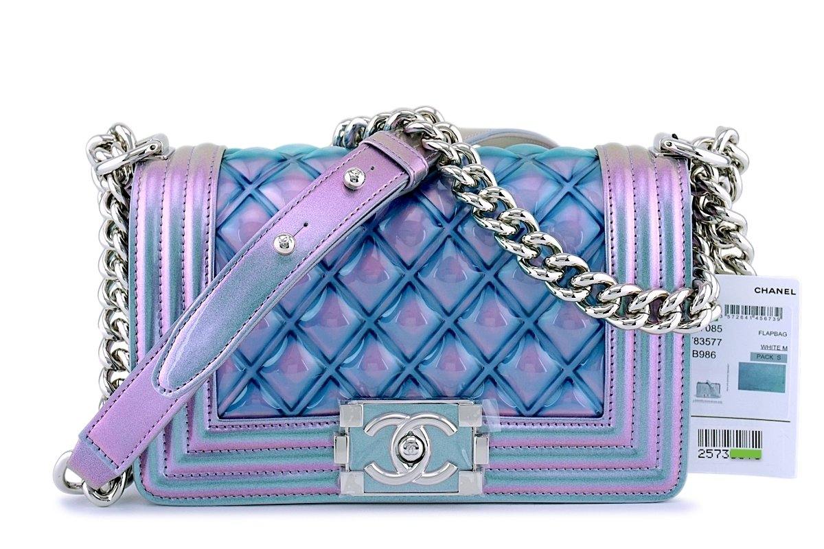 NIB 20C Chanel Purple Tweed Rectangular Classic Mini Flap Bag Rainbow –  Boutique Patina
