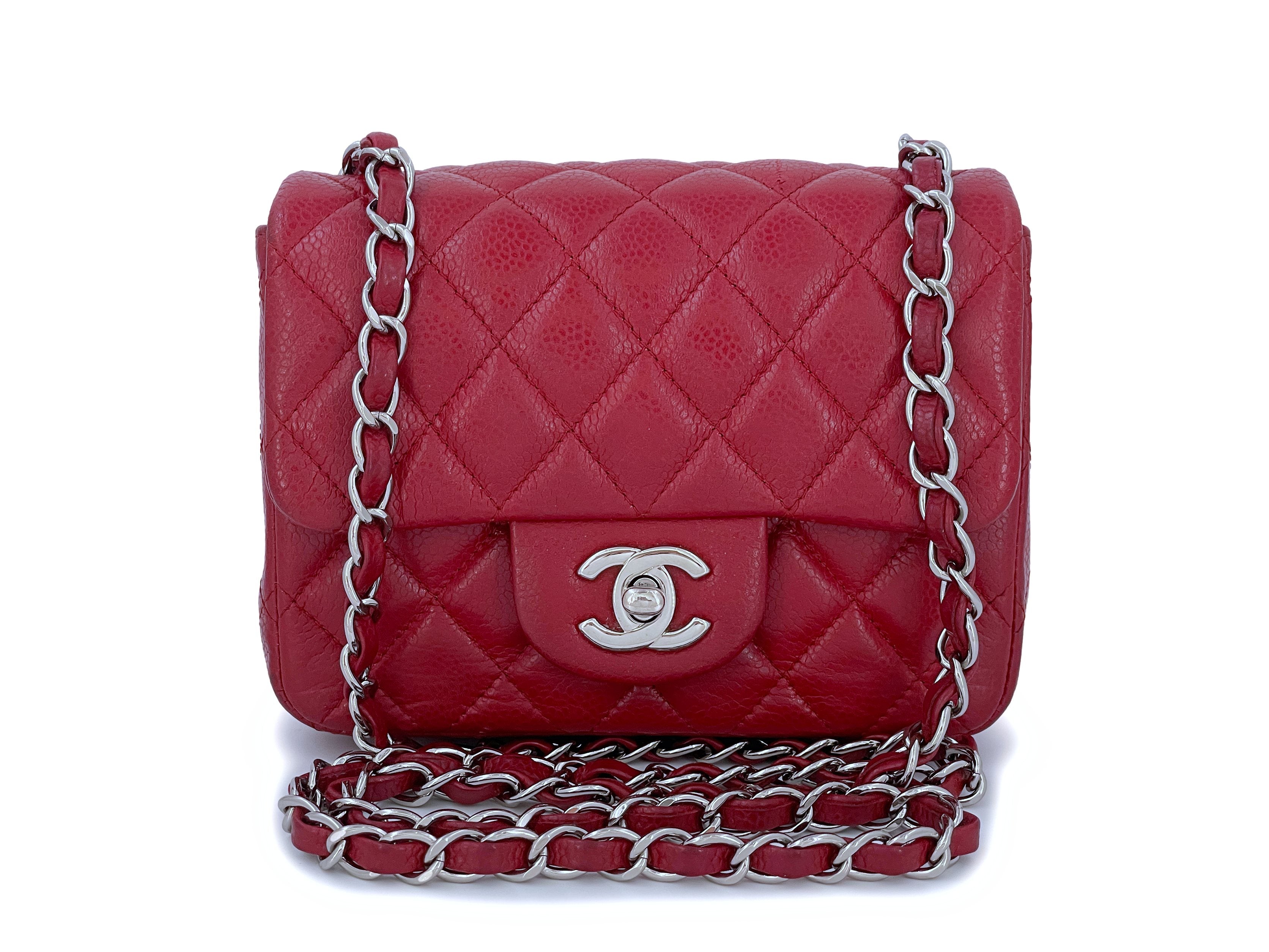 CHANEL Pink Quilted Lambskin Vintage Square Mini Flap Bag
