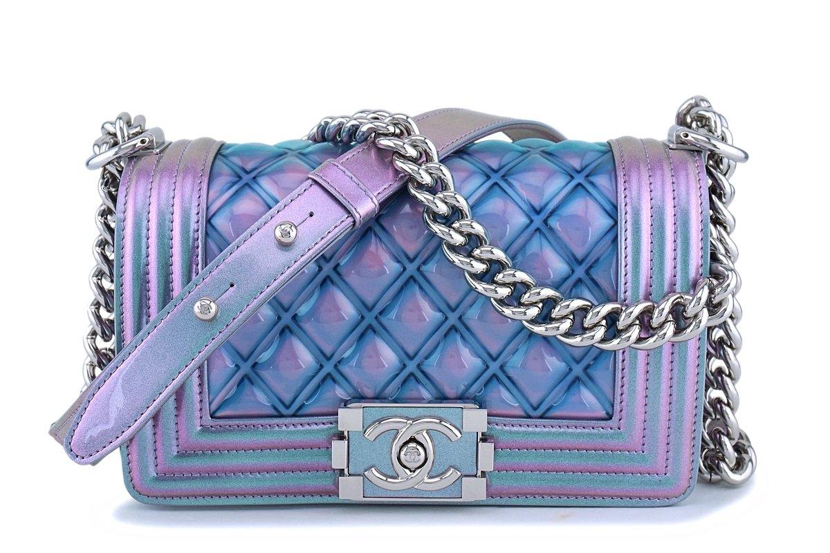 Chanel // Pastel Blue & Purple Iridescent Ombre Medium Flap Bag
