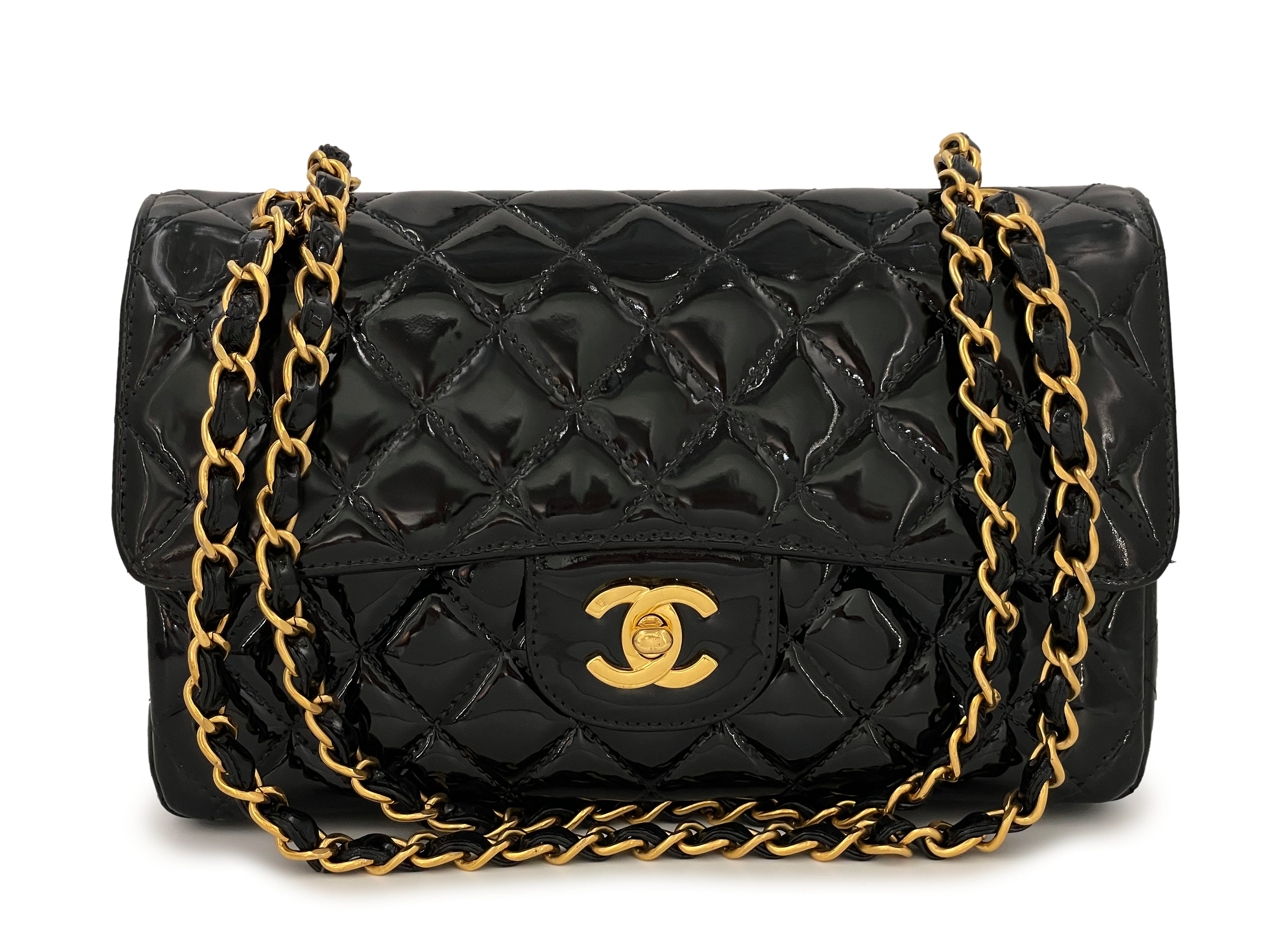 Chanel Vintage Black Patent Medium Classic Flap 24k GHW – Boutique