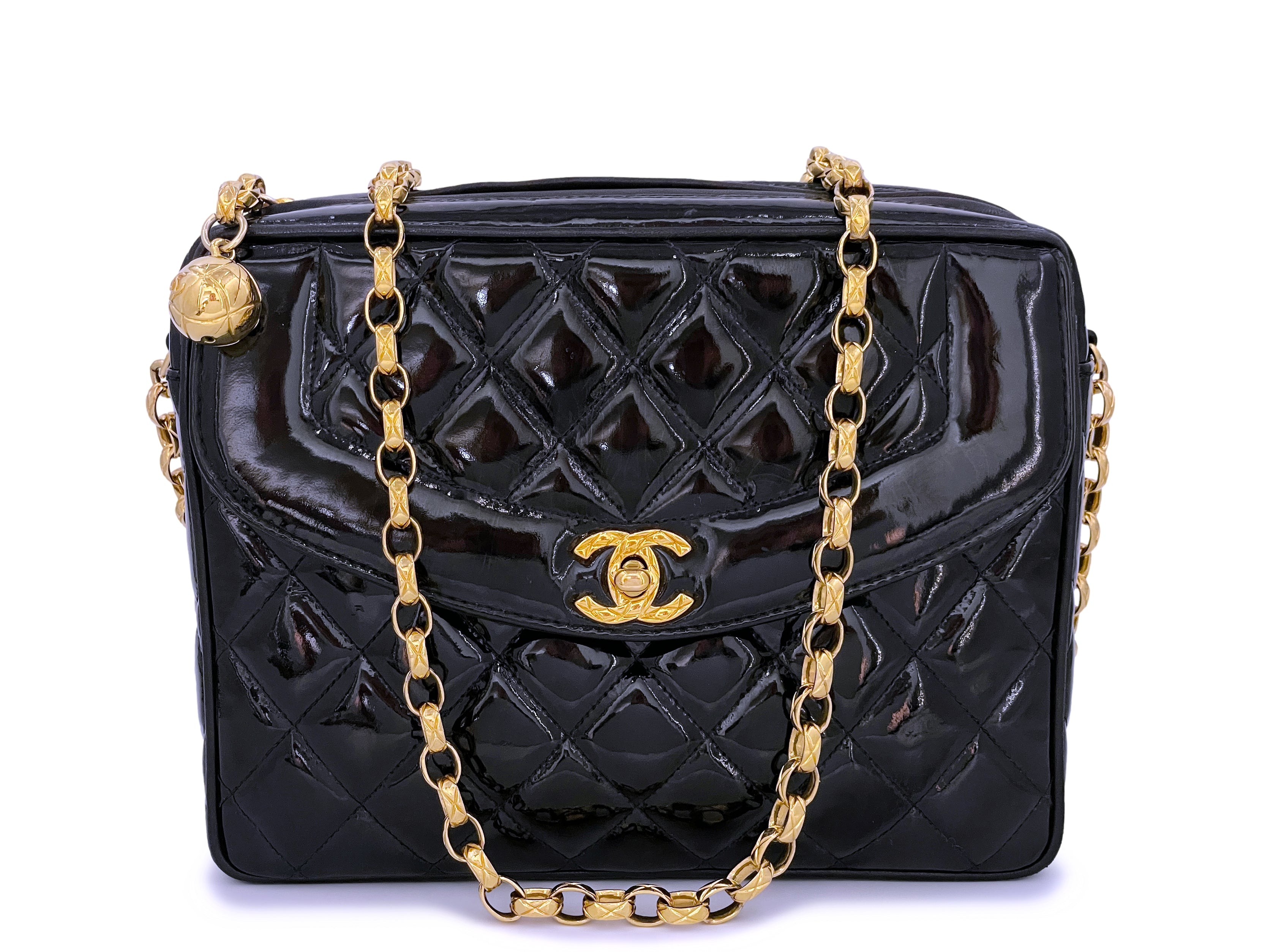 Chanel Black Lambskin Mini Tassel Camera Bag with 24KT Hardware, 1989 -  1991.