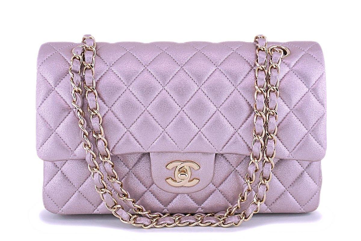 Rare Chanel 14B Rose Gold Metallic Pink Goatskin Classic Double Flap B –  Boutique Patina