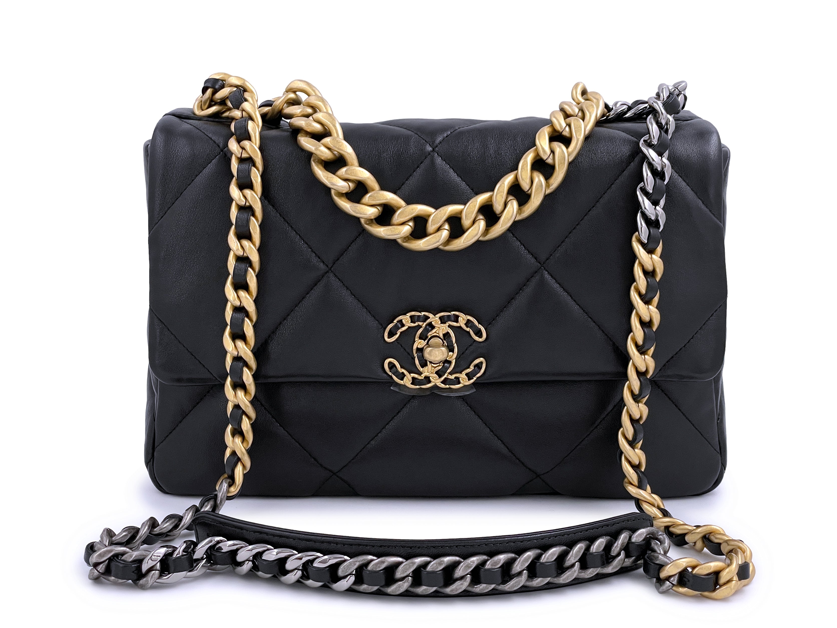 Shop CHANEL Chanel 19 Large Handbag (AS1161 B04852 94305) by CATSUSELECT