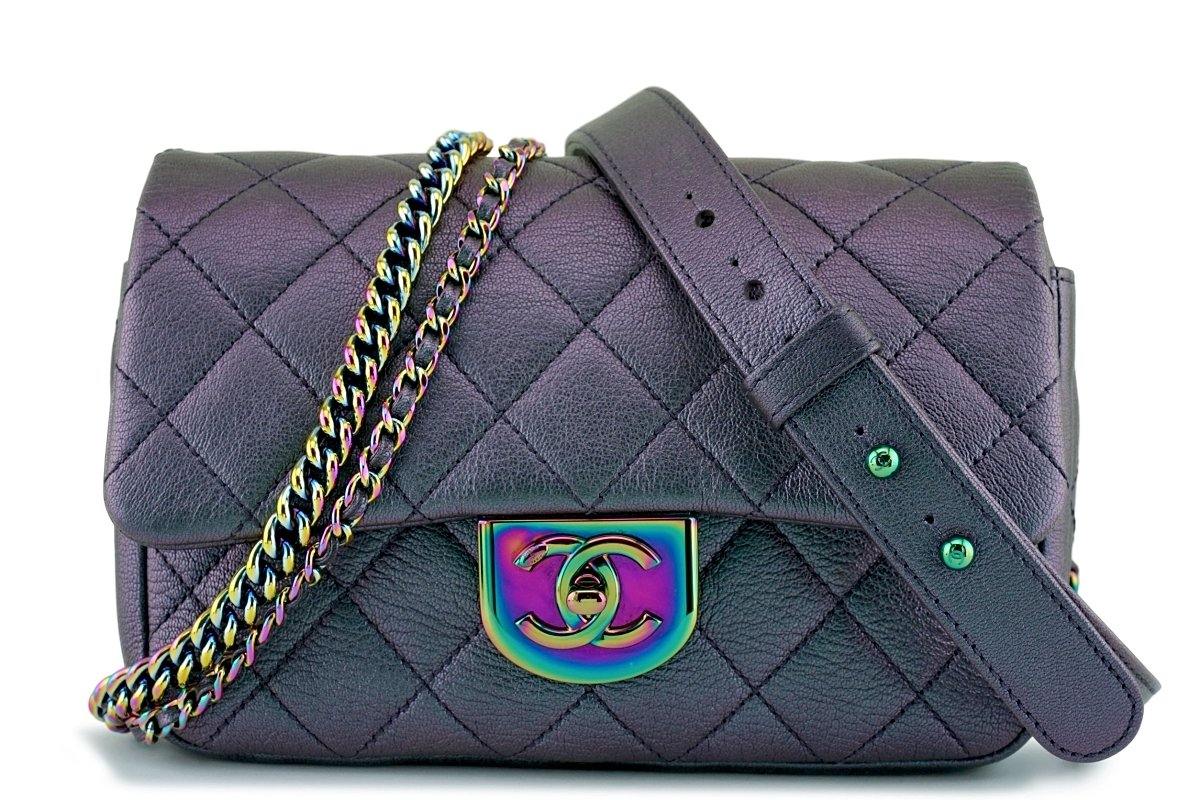 Chanel Classic Double Flap Bag Quilted Iridescent Goatskin Medium Multicolor