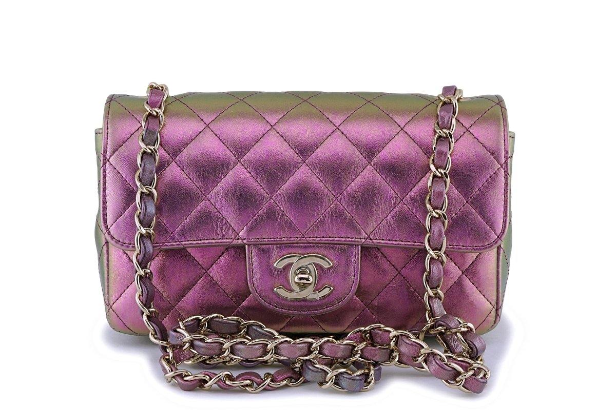 NWT 21B CHANEL Green Lamb Pearl Crush Mini Square Classic Rare Bag with  Receipt! $5,199.99 - PicClick