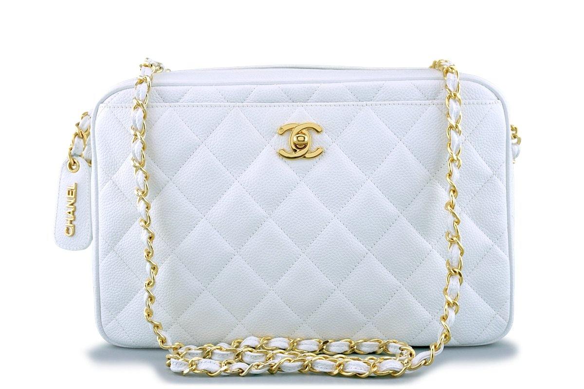 Chanel White Caviar Medium Classic 2.55 Double Flap Bag 18k GHW – Boutique  Patina