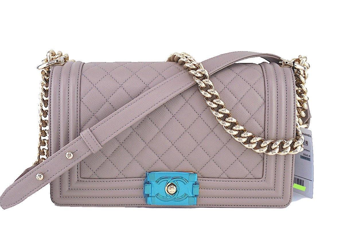 Chanel Medium Taupe Just Mademoiselle Bowling Bag - Ann's Fabulous Closeouts