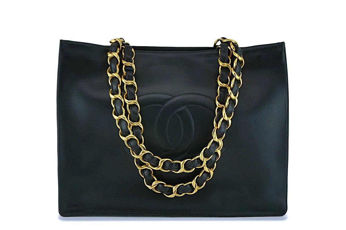 Chanel Vintage Barbie Clear Black Patent PVC Chunky Chain Tote Bag 2 –  Boutique Patina