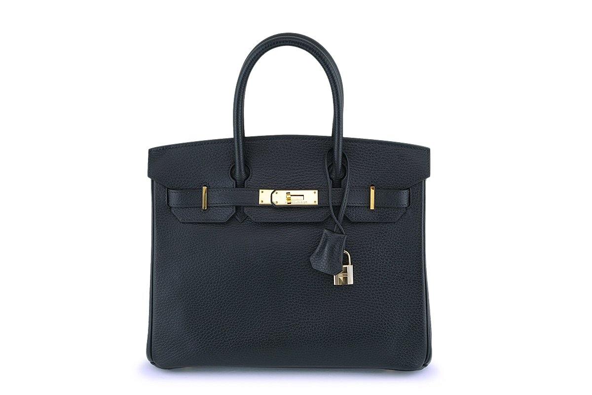 Hermes Birkin 35 Black/Gold Togo Leather W/Certificate Of Authenticity Year  2020