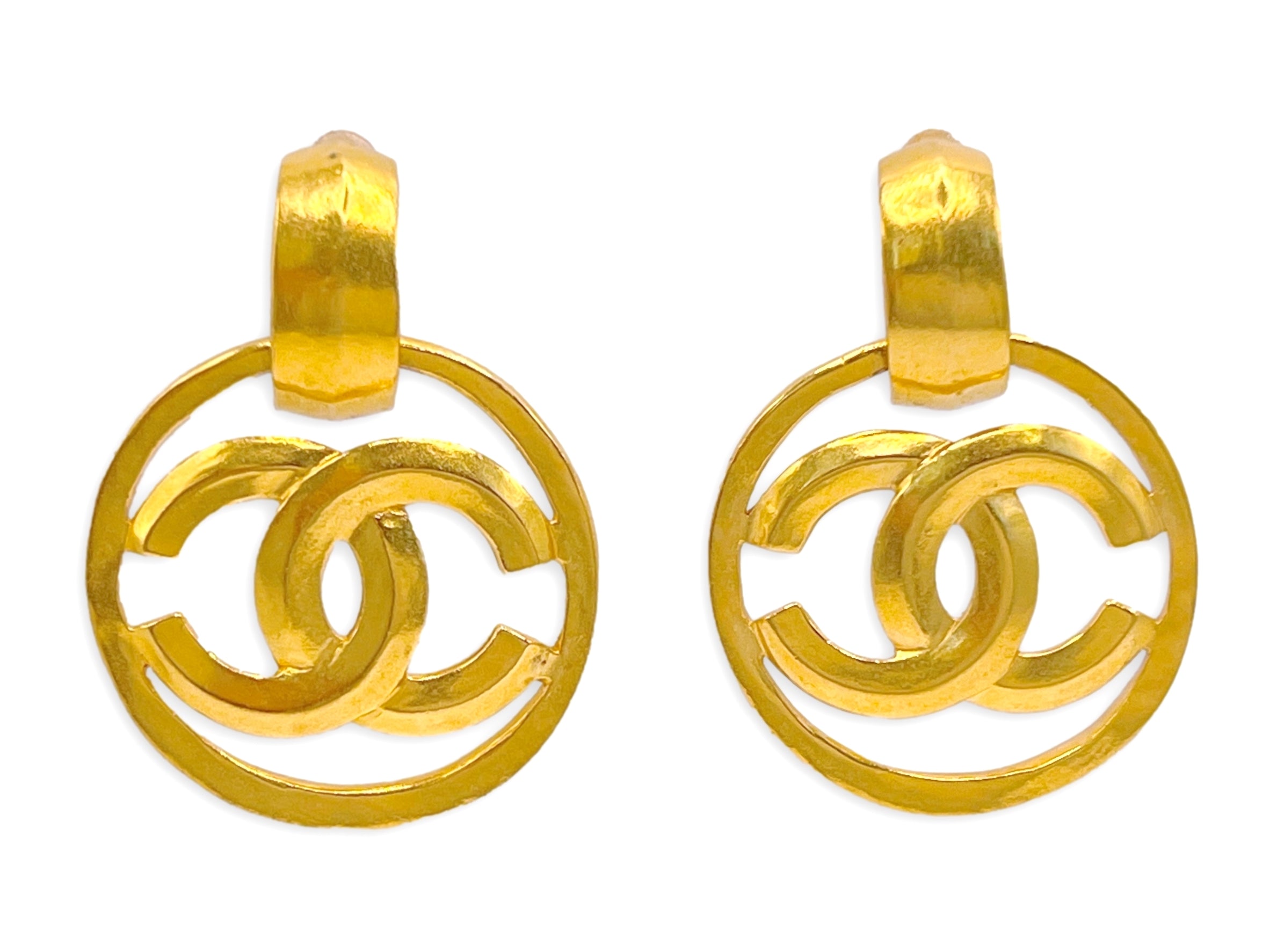 Chanel Vintage 96P Door Knocker Style CC Circle Logo Dangle