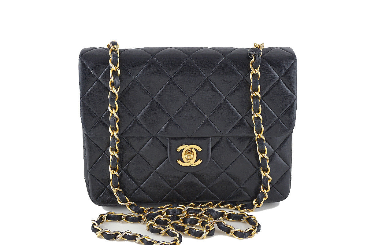 Chanel Wave Strap Flap Bag Quilted Lambskin with Calfskin Small Black  159680239