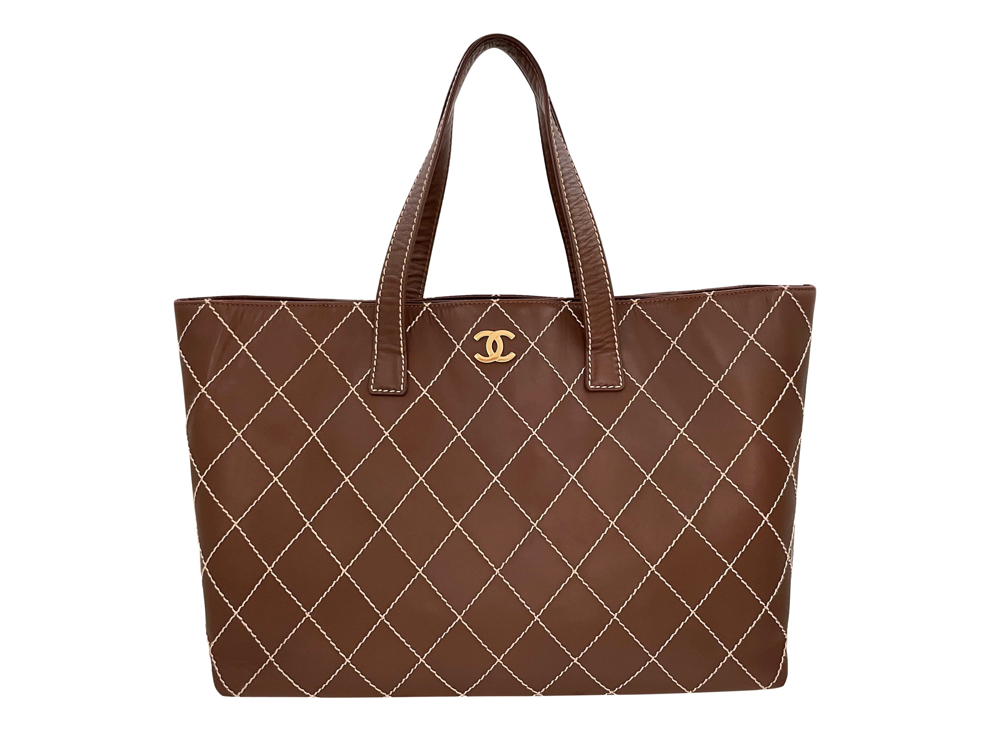 Chanel Wild Stitch Handbag Leather Bordeaux Digits In The 6Th Series 5541.  